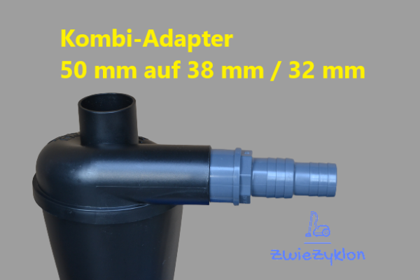 50 auf 38/32 mm (AußenØ) Kombi - Reduzierung Adapter für Zyklonabscheider